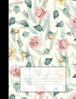 Vintage Floral Notebook: Red & Yellow Roses Dot Grid Composition 1080079548 Book Cover