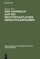 Der Anspruch Auf Ein Rechtsstaatliches Gerichtsverfahren 3111163075 Book Cover