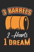 3 Barrels 2 Hearts 1 Dream: Horse Rider Barrel Racing Notebook 6x9 Inches 120 dotted pages for notes, drawings, formulas Organizer writing book planner diary 1712441167 Book Cover