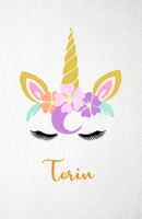 Torin A5 Lined Notebook 110 Pages: Funny Blank Journal For Lovely Magical Unicorn Face Dream Family First Name Middle Last Surname. Unique Student Teacher Scrapbook/ Composition Great For Home School  1706320841 Book Cover