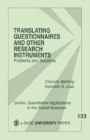 Translating Questionnaires and Other Research Instruments: Problems and Solutions 0761918248 Book Cover