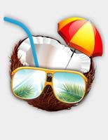 Sunglasses Coconut Umbrella: Wide Ruled 1076414737 Book Cover