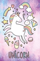 Unicorn in the stars notebook: Notebook graph paper 120 pages 6x9 perfect as math book, sketchbook, workbook and diary Colorful donut with sweets 1676557083 Book Cover