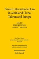 Private International Law in Mainland China, Taiwan and Europe 3161533569 Book Cover