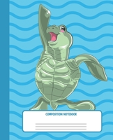 Composition Notebook: Wide Lined Ruled Paper Page Notebook and Journal for Girls and Boys with Cute Sea Turtle, Perfect Workbook for Writing Notes and Exercise at Home, School or College 1674259832 Book Cover