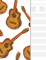 Guitar Tab Notebook: 6 String Chord and Tablature Staff Music Paper, Guitar Watercolor Cover 1671057341 Book Cover