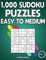 1,000 Sudoku Puzzles Easy to Medium: Big Sudoku Puzzle Book for Adults with Solutions (Vol. 1) B08D4VS7L4 Book Cover
