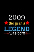 2009 The Year A Legend Was Born: : Beautiful, Happy 11th Birthday Notebook, Diary, Logbook, Perfect Gift For 11 Year Old Girls and Boys 165876921X Book Cover