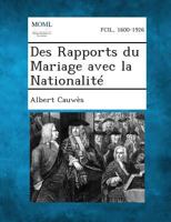 Des Rapports Du Mariage Avec La Nationalité 1142697002 Book Cover