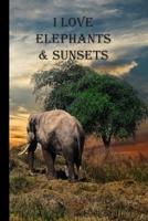 I Love Elephants & Sunsets: A Blank Lined Notebook To Write In For Notes / Lists / Important Dates / Thoughts / 6 x 9 / Gift Giving / 121 Pages With A Majestic Creature and a Beautiful Setting Sun On  1702154076 Book Cover