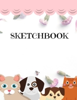 Sketchbook: Cute cats on white cover (8.5 x 11) inches 120 pages-Blank Unlined Paper for Sketching- Drawing, painting, watercolor, pencil(Cute cats on white sketchbook) 165471609X Book Cover