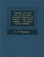Tabular View and Key of the More Common Families of Insects: With Check Tablets 1296940551 Book Cover