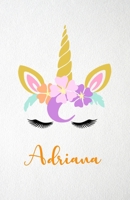 Adriana A5 Lined Notebook 110 Pages: Funny Blank Journal For Lovely Magical Unicorn Face Dream Family First Name Middle Last Surname. Unique Student Teacher Scrapbook/ Composition Great For Home Schoo 1706398581 Book Cover