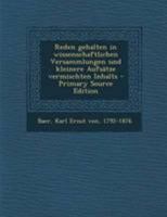 Reden Gehalten in Wissenschaftlichen Versammlungen 3742886967 Book Cover
