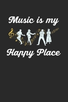 Music Is My Happy Place: Musician Dancer Actor Actress. Dot Grid Composition Notebook to Take Notes at Work. Dotted Bullet Point Diary, To-Do-List or Journal For Men and Women. 1702343197 Book Cover