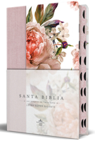 Biblia Reina Valera Revisada 1960 letra súper gigante, tapa dura contela y flores rosada cantos pintados índice/ Spanish Bible RVR 1960Super Giant Print, (Spanish Edition) B0GG6BNR13 Book Cover