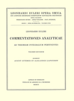 Commentationes Analyticae Ad Theoriam Integralium Ellipticorum Pertinentes 1st Part 3764314206 Book Cover