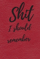 Shit I should remember: Internet Password Logbook, Journal & Notebook, Log Book For Disorganized People 1670961060 Book Cover