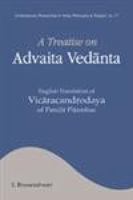 A Treatise on Advaita Vedanta 8124607095 Book Cover