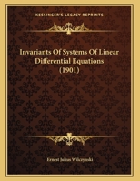 Invariants Of Systems Of Linear Differential Equations 1378419693 Book Cover