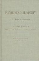 Posthumous Humanity : A Study of Phantoms 091351036X Book Cover