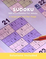 Sudoku 500 Hard Puzzles For Adults B088B36MPM Book Cover