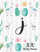 2020 Weekly Planner Monogram Letter J: Personalized 8.5x11” Weekly Planner for Llama Lovers (2020 Monogrammed Llama Weekly Planners) 1679217607 Book Cover