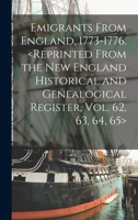 Emigrants From England, 1773-1776. 0893084557 Book Cover