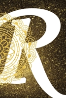 R: Personalized Dot Grid Bullet BUJO Notebook Journal Modern Gold Mandala Minimalist Initial Monogram Letter R- Many Usage Handy Travel Size For Boys Men Teens 1704413656 Book Cover