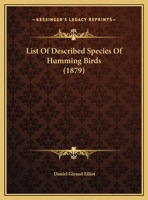 List Of Described Species Of Humming Birds 1271284375 Book Cover