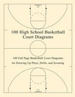 100 High School Basketball Court Diagrams: 100 Full Page Basketball Court Diagrams for Drawing Up Plays, Drills, and Scouting 1078126011 Book Cover