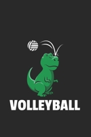 Dinosaurier Volleyball Notizbuch: Dinosaurier Volleyball Notizbuch f�r Liebhaber / Notizheft / Notizblock A5 (6x9in) Dotted Notebook / Punkteraster / 120 gepunktete Seiten 1673768393 Book Cover
