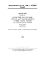 Airlines viability in the current economic climate 1673789579 Book Cover