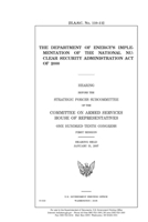 The Department of Energy's implementation of the National Nuclear Security Administration Act of 2000 1692841319 Book Cover