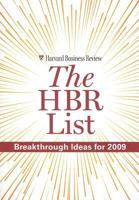 The HBR List: Breakthrough Ideas for 2009 1422147606 Book Cover