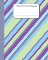 Composition Notebook: Diagonal Stripe School Notebook, Wide Ruled Notebook, School Notebook, Homes School Notebook, Gift for Kids, Students, Teens, 7.5 x 9.25 Inches 1677225815 Book Cover
