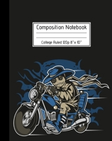 Composition Notebook College Ruled 120p 8" x 10": Voodoo Doll Biker Journal - Fun Gift for Good Luck Magic & Occult Book Spells for Girls Boys Teens Teachers & Students. Halloween Notes Edition 1691044741 Book Cover