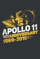 Apollo 11 - 50th Anniversary 1969-2019: Notebook 6x9 Checkered White Paper 118 Pages - Moon Landing 1082540315 Book Cover