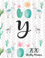 2020 Weekly Planner Monogram Letter Y: Personalized 8.5x11 Weekly Planner for Llama Lovers 1651113297 Book Cover
