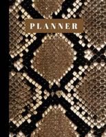 Planner: Snake Print Design Cover Undated Thirteen Month Scheduler Planner, Large Format 8.5"x11" With Daily Habit Tracker Included 1724945246 Book Cover