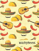 Sketchbook: Tacos & Guitar Fun Framed Drawing Paper Notebook 1691048968 Book Cover