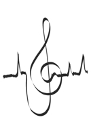 chiave Battiti cardiaci della chiave musicale: libro di musica, note, quaderno, blocco note, 120 pagine, libro regalo souvenir, adatto anche per compleanno o Natale 1651786704 Book Cover