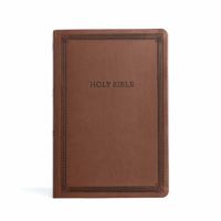 CSB Large Print Thinline Bible, Brown LeatherTouch, Value Edition 1430082712 Book Cover