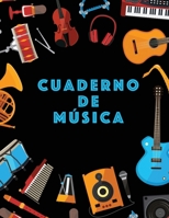 Cuaderno De Musica: Músicos Composición Libro Instrumento Manuscrito Personal Papel Piano Guitarra Estándar 13 Bastón Cuaderno grande / Diario Regalo ... Tapa blanda, Acabado mate (Spanish Edition) B083XX64JD Book Cover