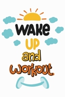 Wake Up And Workout: Crossfit Workout Log Book for Men and Women, Motivational Word Art Cover, 200 Pages, 6 x 9 Inches 1670389731 Book Cover