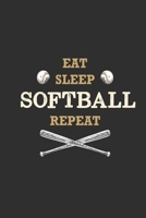 Eat Sleep Softball Repeat: Softball Journal, Softball Players Notebook, Softball Gifts, Softball Girls Birthday Present, Funny Softball, Softball Coach (Softball Training Journal at Sports, High Schoo 1660258014 Book Cover