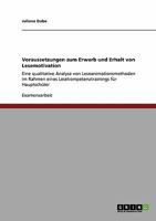 Voraussetzungen Zum Erwerb Und Erhalt Von Lesemotivation 3640407350 Book Cover