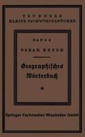 Geographisches Worterbuch: Allgemeine Erdkunde 3663154157 Book Cover