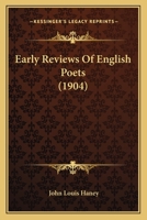 Early Reviews of English Poets 151207702X Book Cover