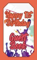 Happy 1st Birthday Guest Book: 1 First One Basketball Celebration Message Logbook for Visitors Family and Friends to Write in Comments & Best Wishes Gift Log (Basket Guestbook) 109210058X Book Cover